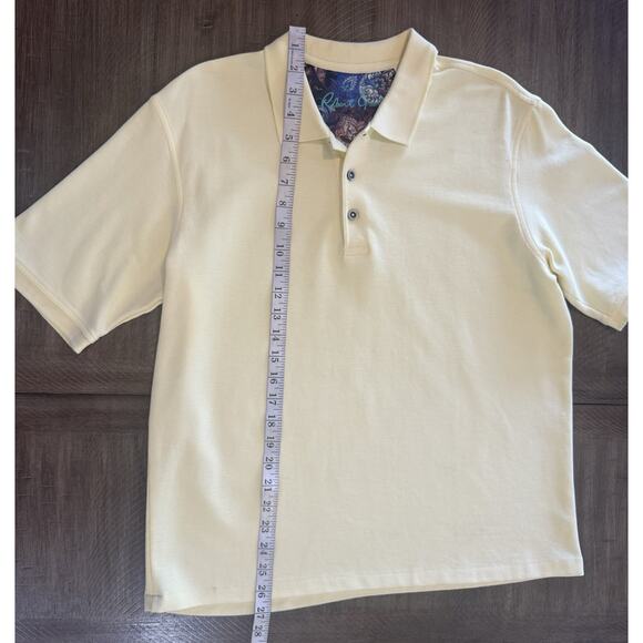 NWT Robert Graham Classic Yellow Polo Short Sleeve Shirt Men’s Size Medium NEW - Picture 8 of 15